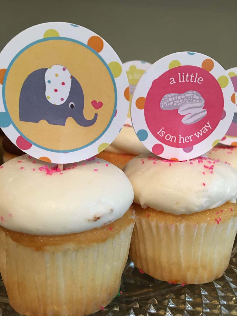 a little peanut is on her way cupcakes