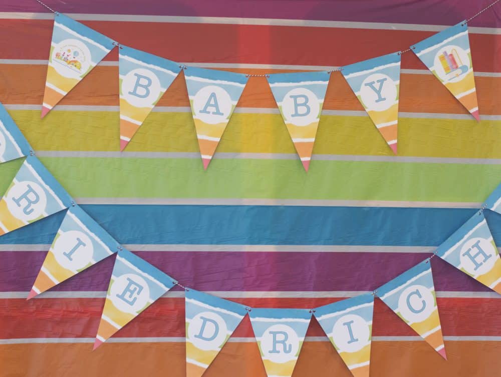 Rainbow Book Themed Baby Shower Party Banner