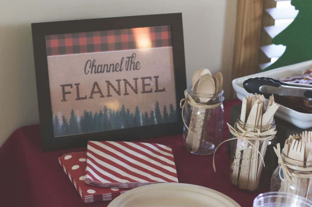 Channel the Flannel Sign and Wood Utensils