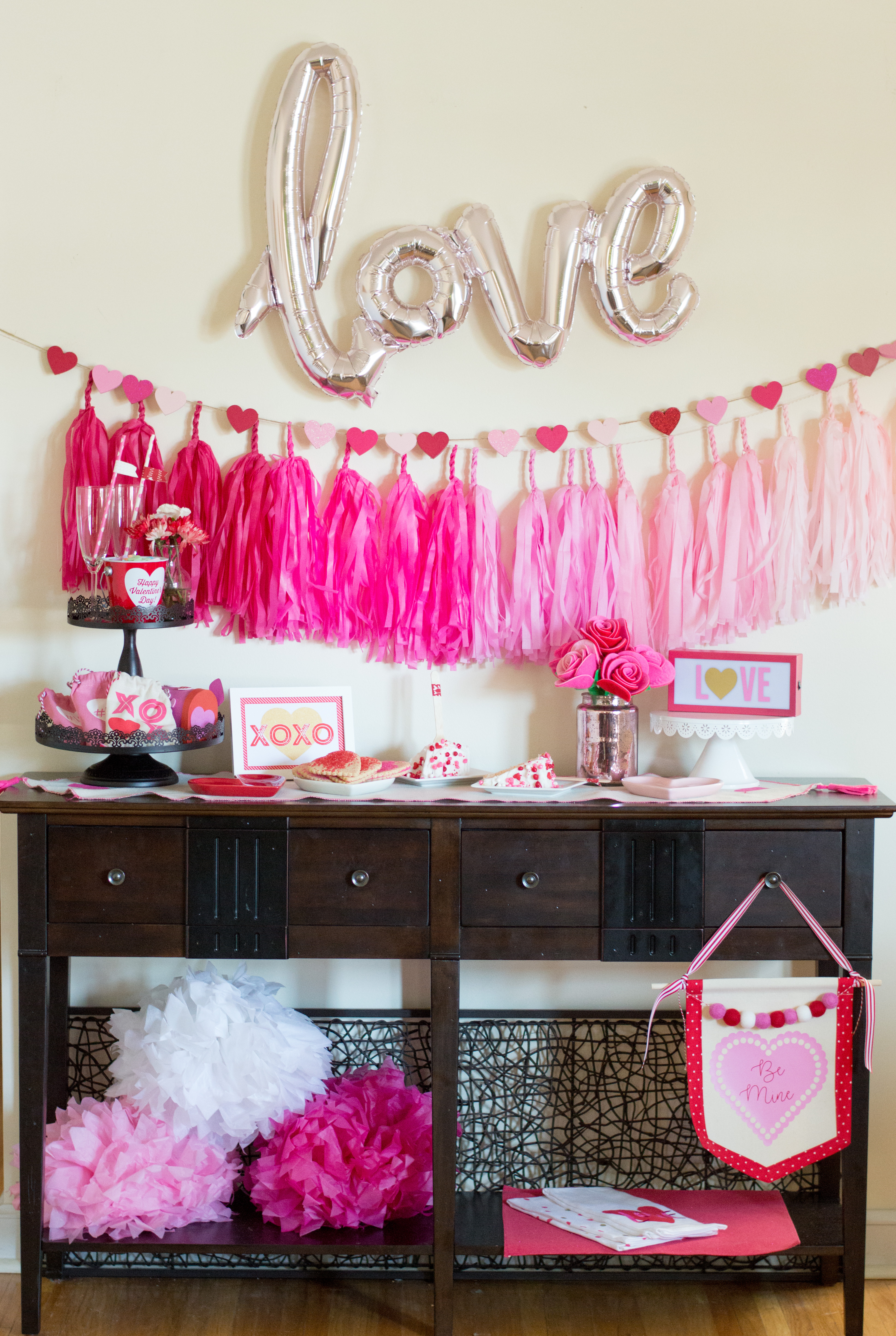 "Love" Valentine's Day Party Tablescape styled by Elva M Design Studio