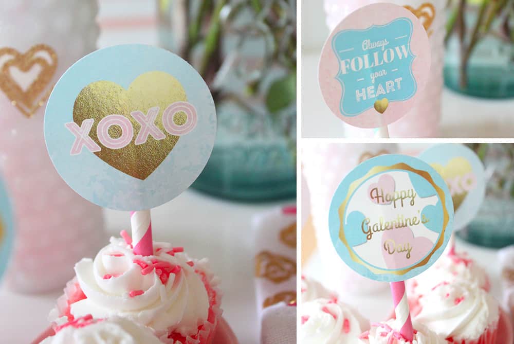 Always Follow Your Heart Cupcake Toppers