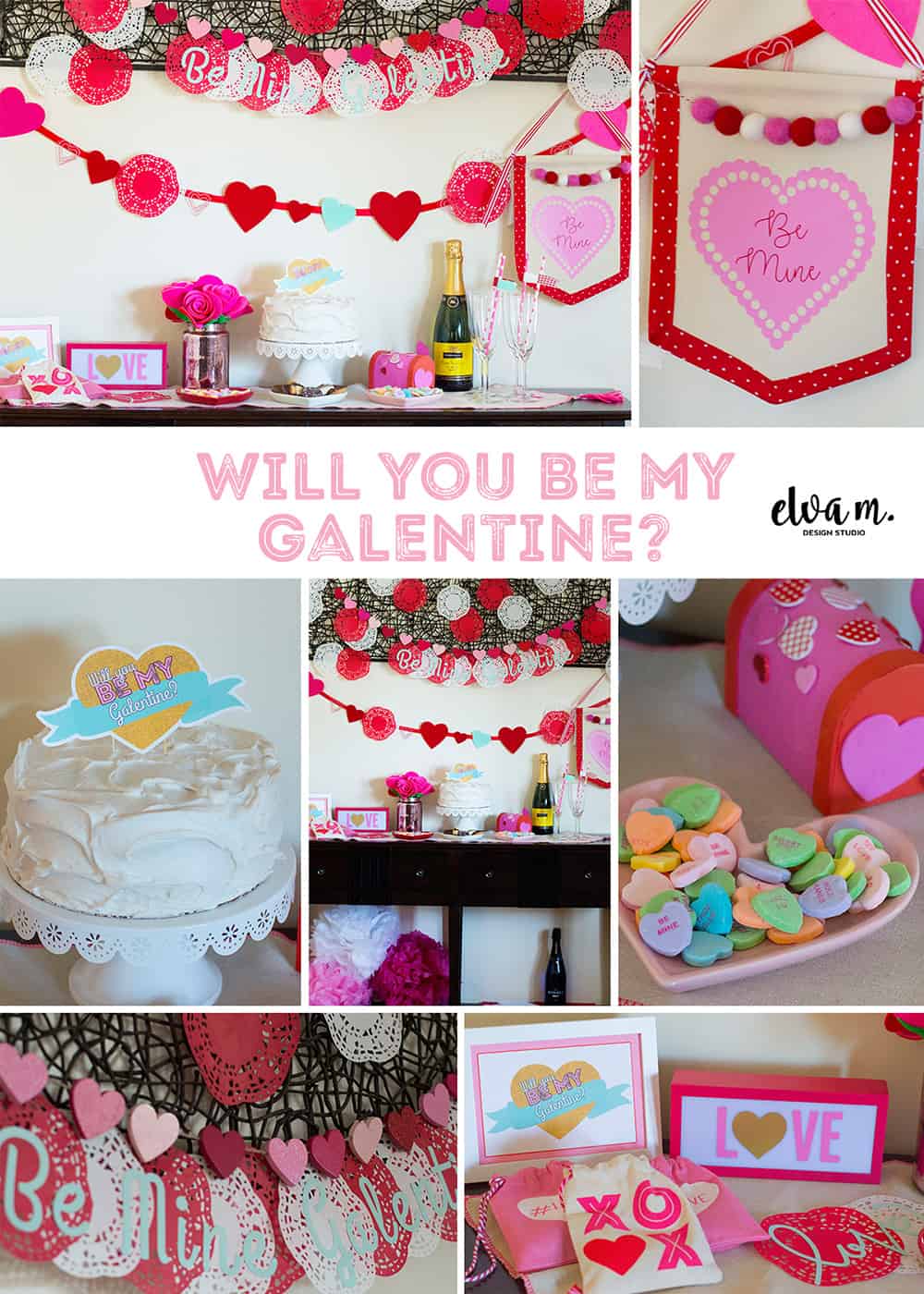 Galentine's Day Party Collage