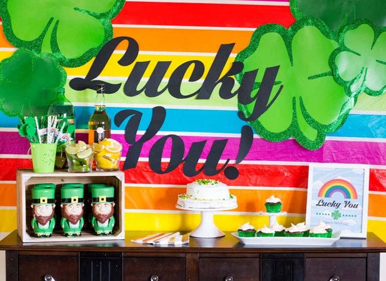 Lucky You St. Patrick's Day Party Table closeup
