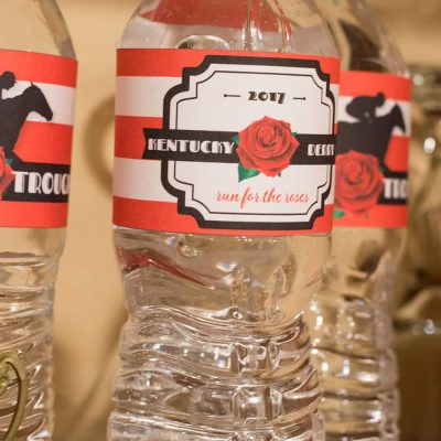 Kentucky Derby Party Water Bottle Labels
