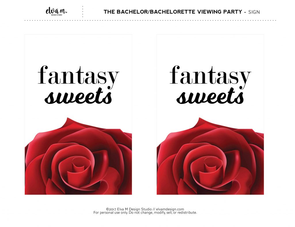 Fantasy Sweets The Bachelorette Sign