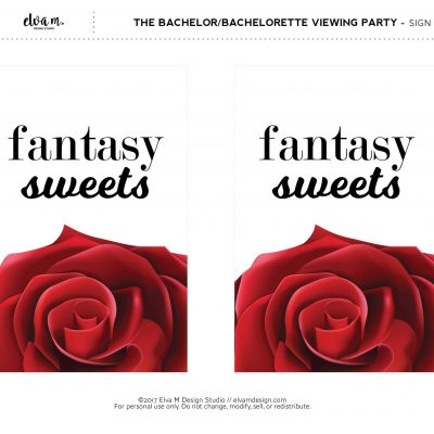 Fantasy Sweets The Bachelorette Sign