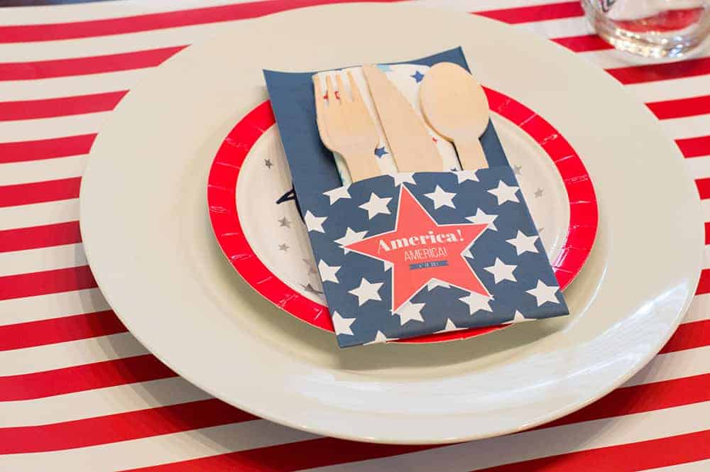 Free 4th of July Utensil Holder and Sign