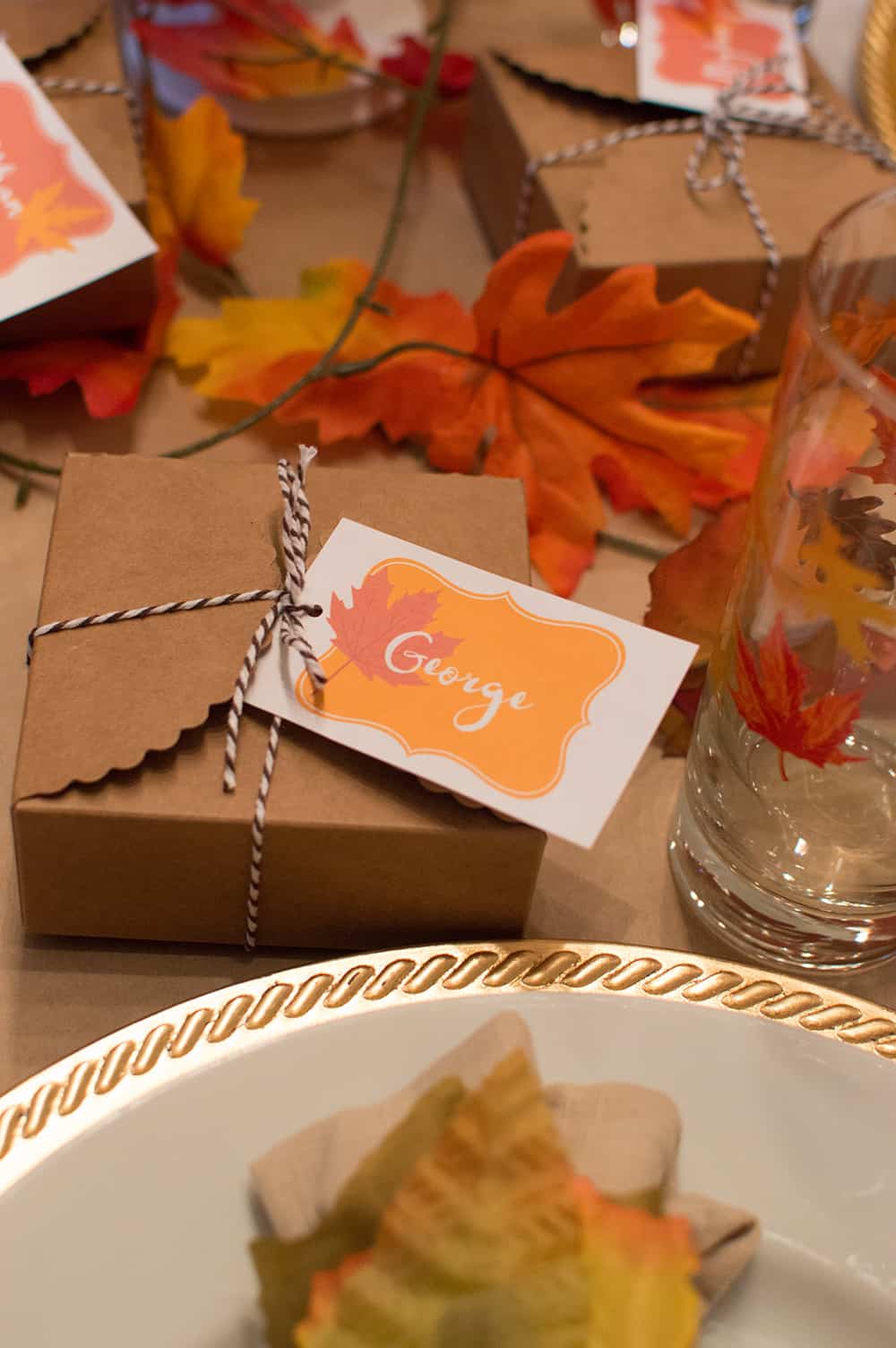 Custom Fall place card and party favor