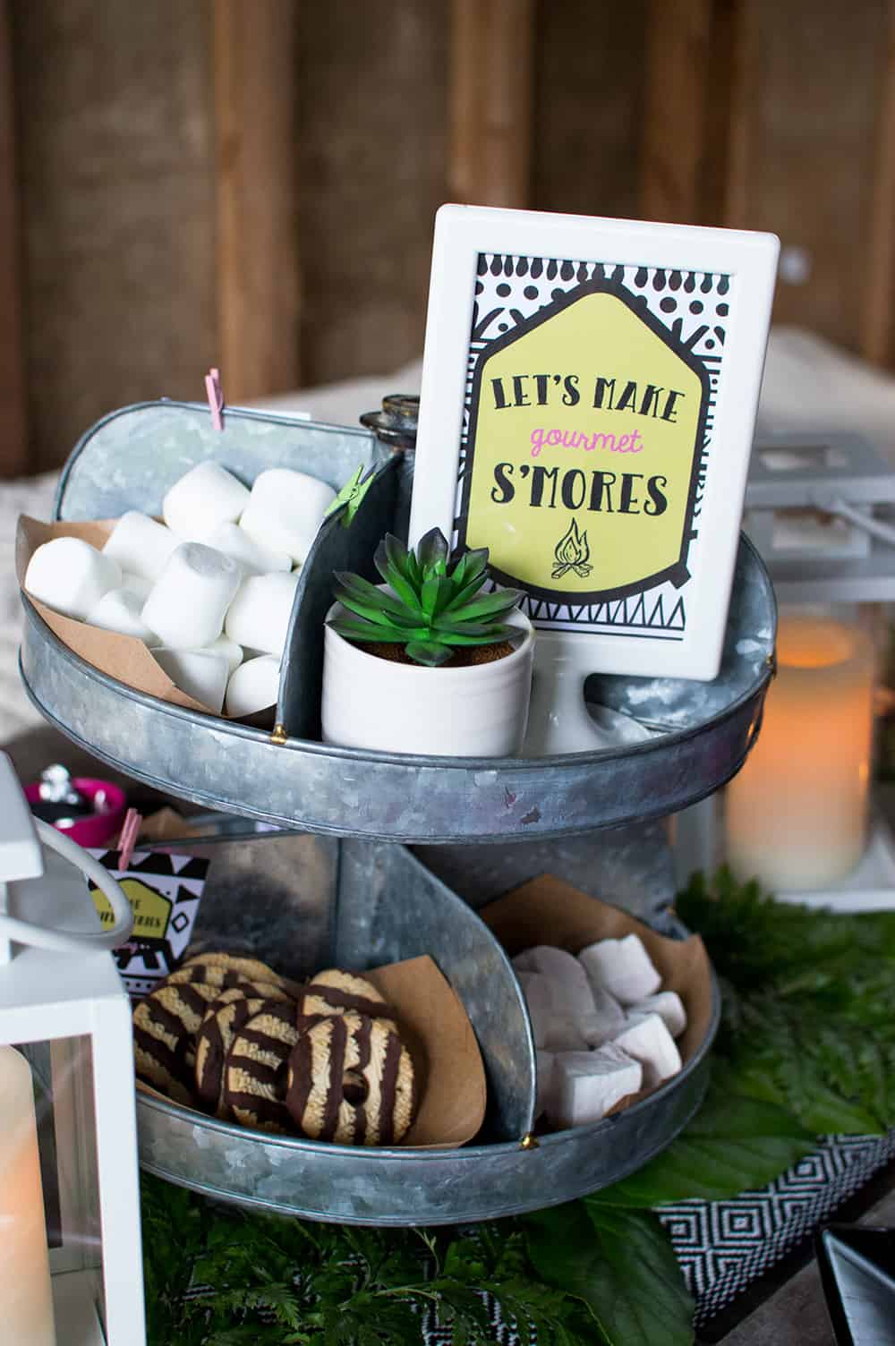 Girls Gone Glamping S'mores Station Party Sign