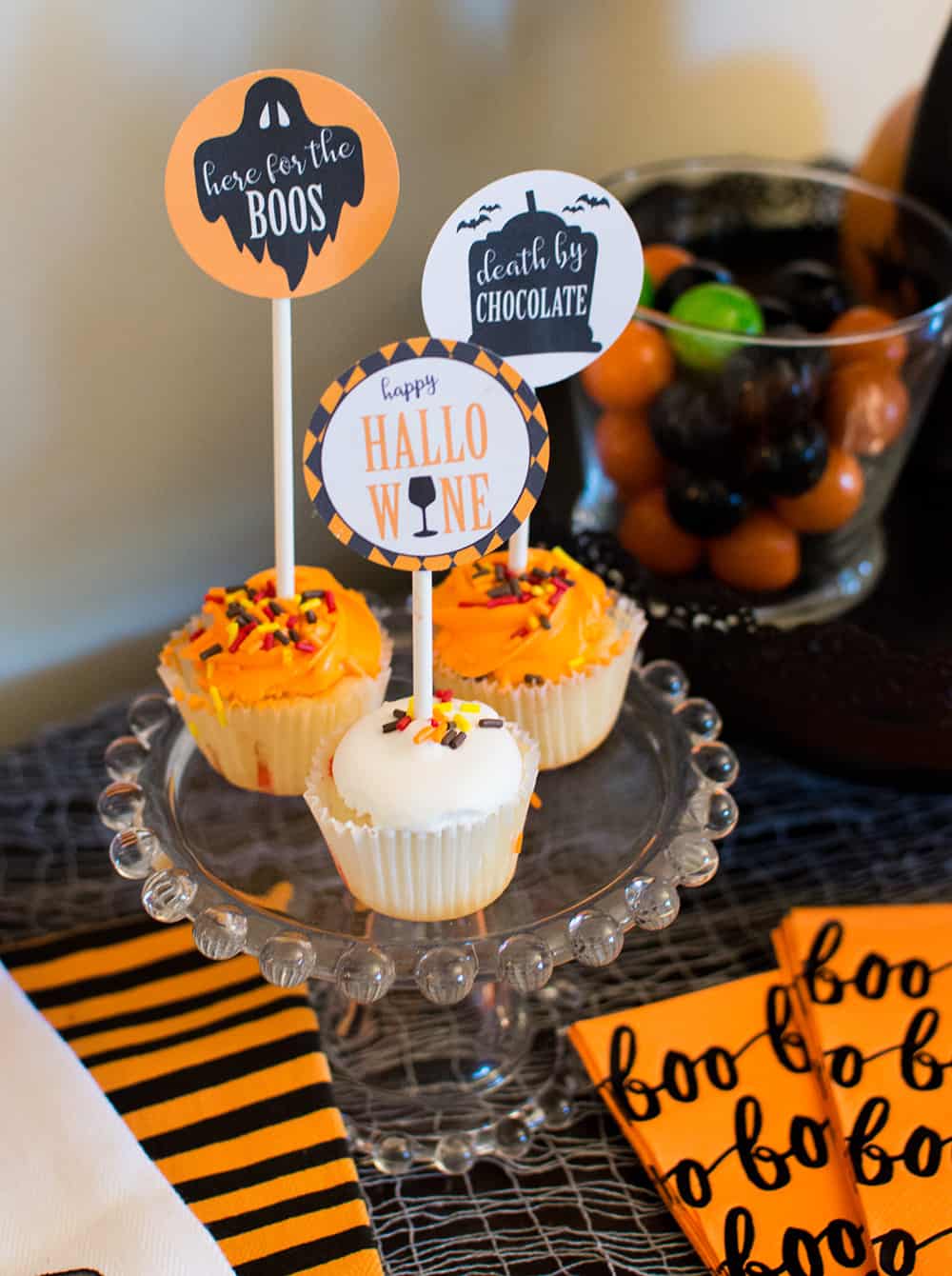 adult Halloween cupcake toppers