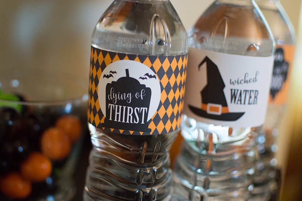 Halloween water bottle labels 