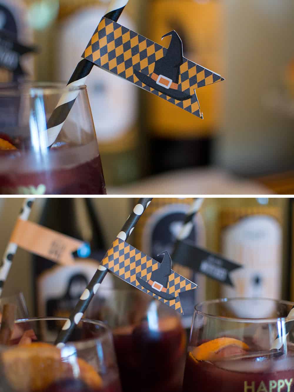 Halloween Party Straw Flags