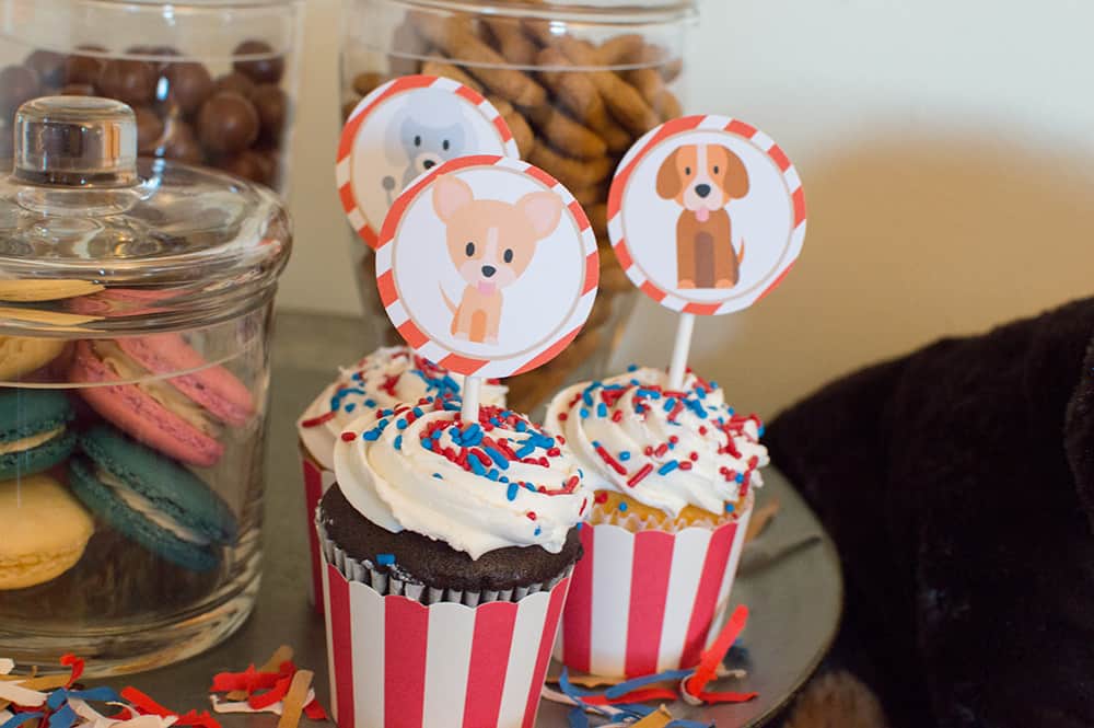 Puppy Party Cupcakes with Toppers from Elva M Design Studio