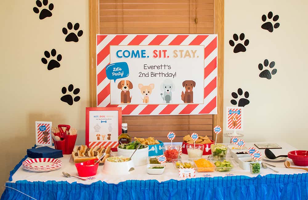 Puppy Party Hot Dog Bar styled by Elva M Design Studio