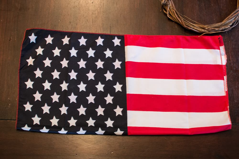 Step 1: Fold your flag -- DIY 4th of July Wreath from Elva M Design Studio
