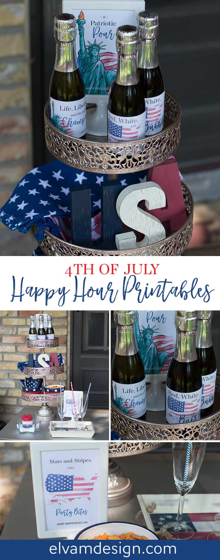 Download these free 4th of July Patriotic Happy Hour Printables from Elva M Design Studio