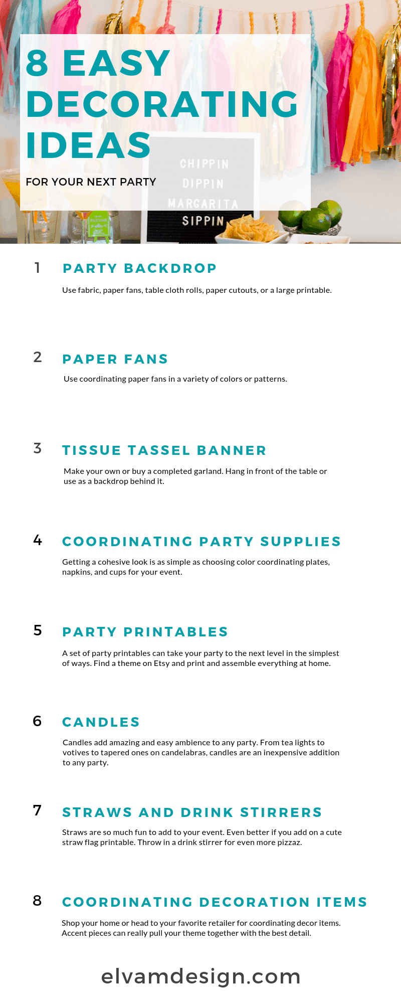 8 Easy Decorating Ideas For Your Next Party - Elva M Design Studio