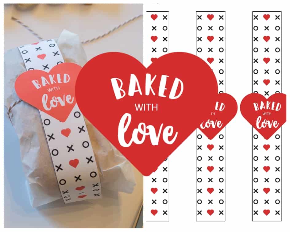 Download this Baked with Love Mini Loaf Wrap, available as a PDF and SVG cut file from elvamdesign.com