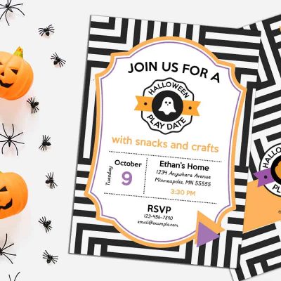 Halloween Play Date Invitation from Elva M Design Studio