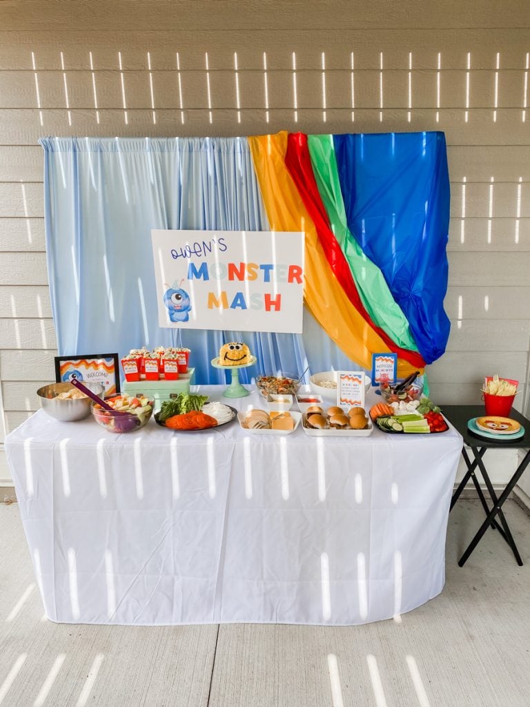 Monster birthday party table