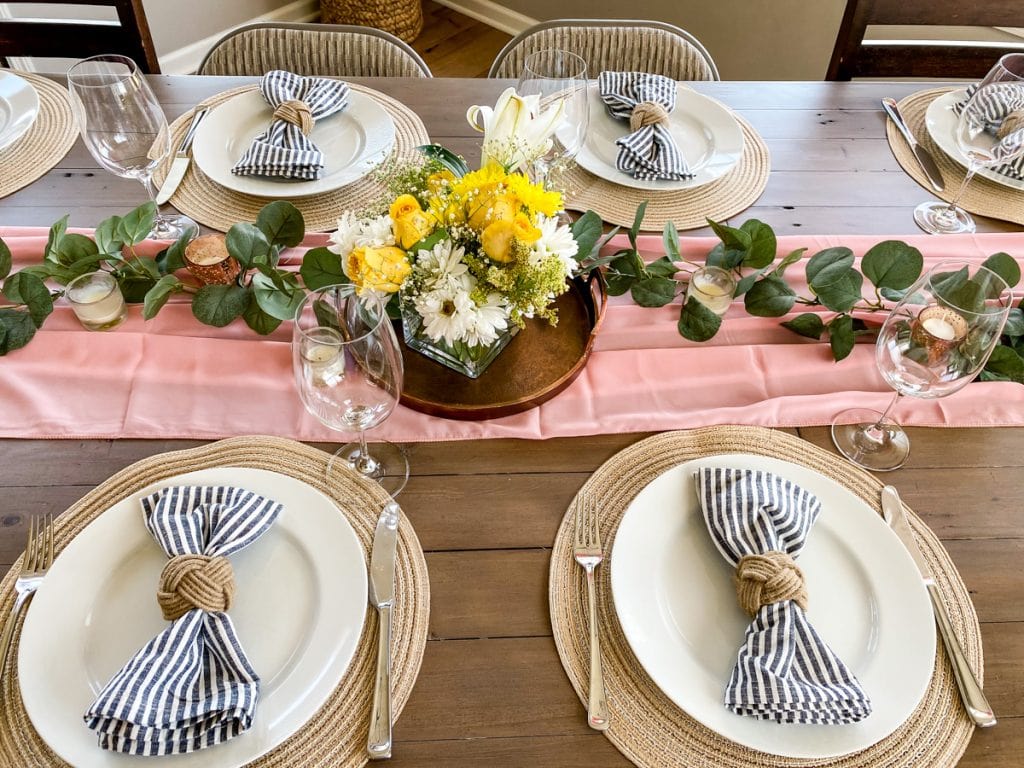 Mother's Day Brunch with floral centerpiece