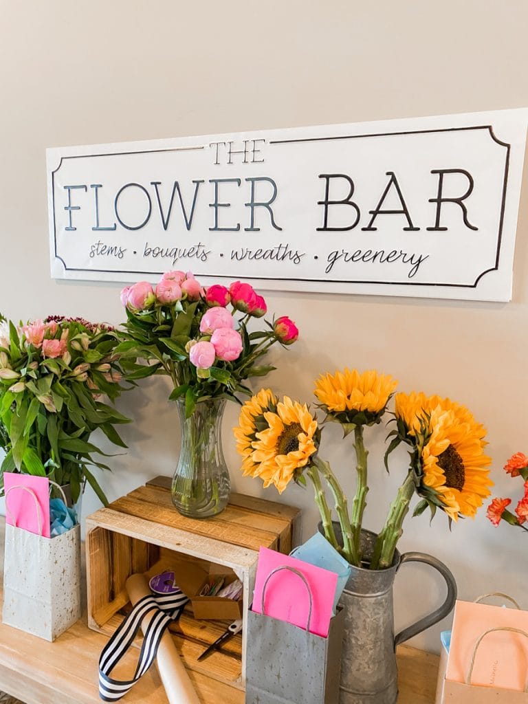 Mother's Day Brunch Flower Bar with sign