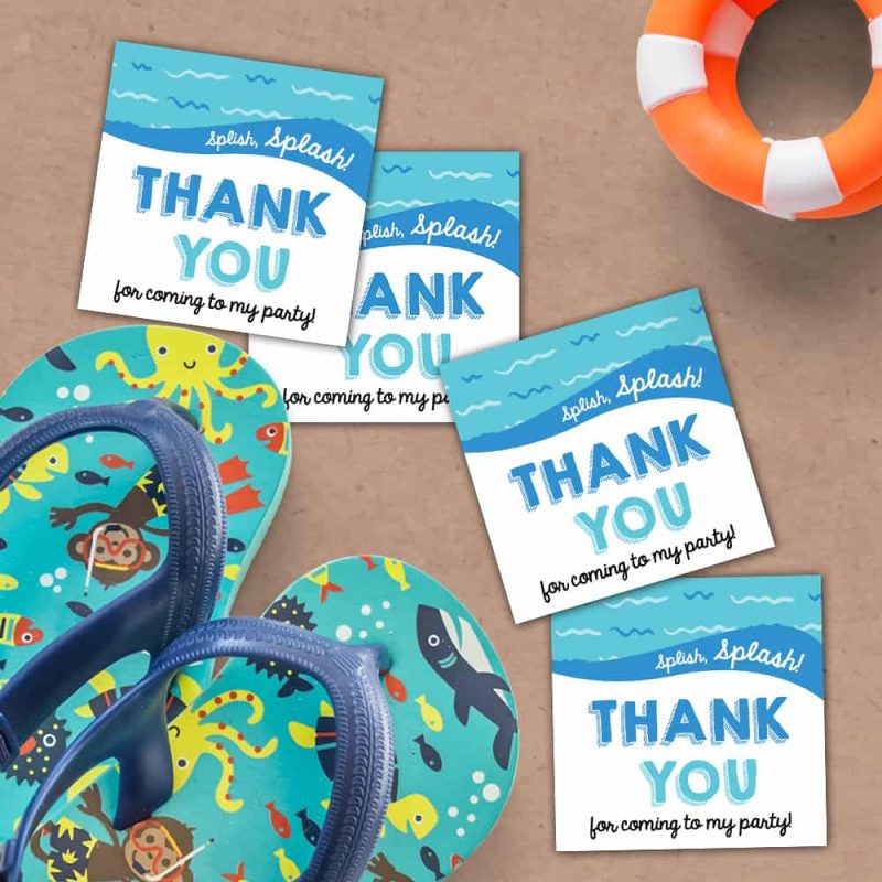Pool Party Favor Tags