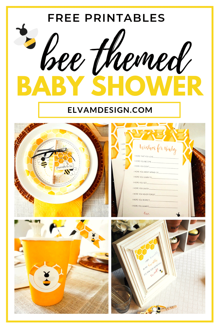 free bee baby shower printables