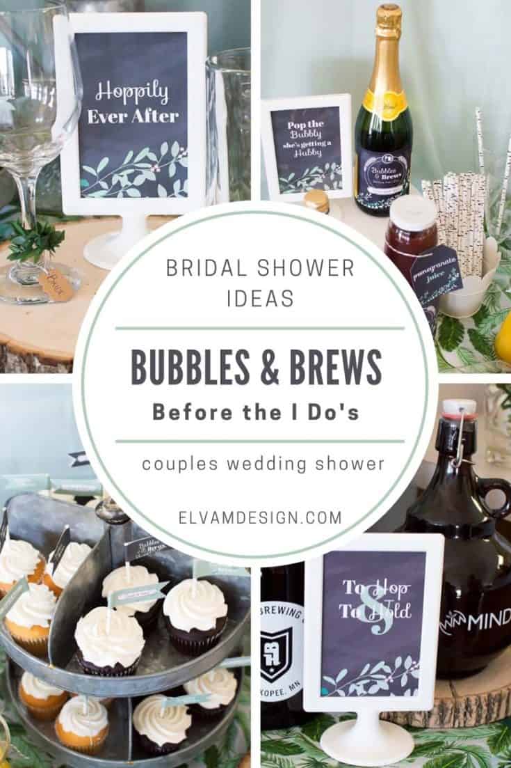 Bubbles and Brews Couples Wedding Shower Elva M Design Studio