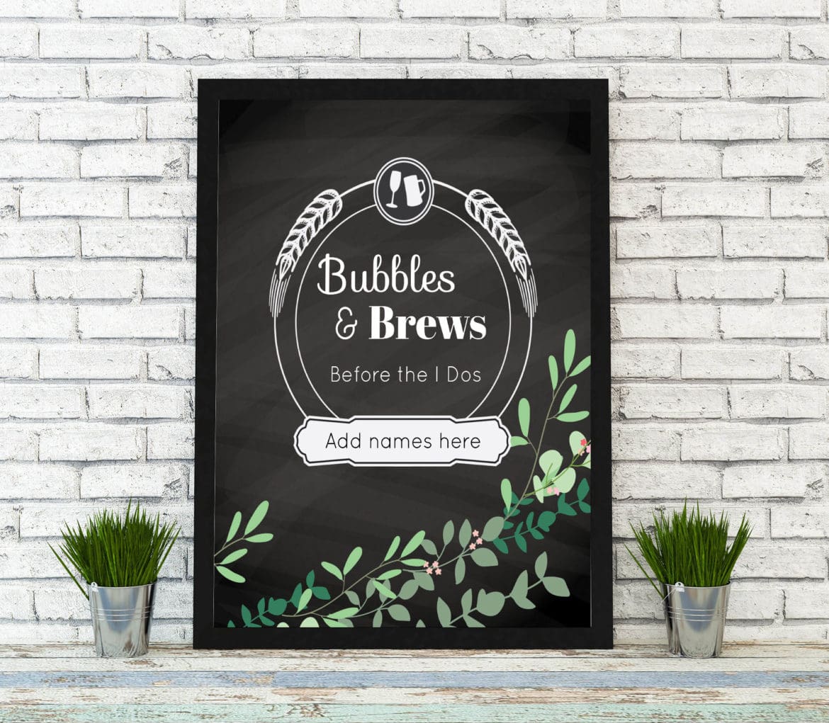 Bubbles and Brews Wedding Shower Set Elva M Design Studio