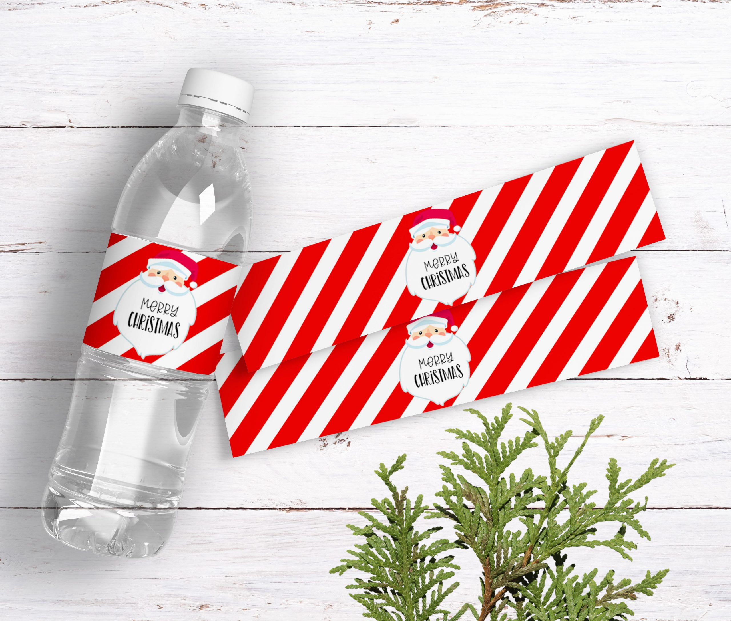 Santa Christmas Bottle Wraps - Editable - Elva M Design Studio