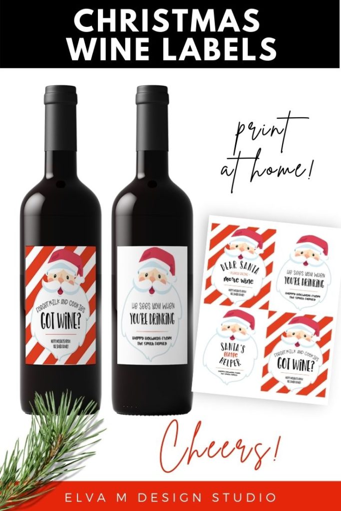 santa wine bottle