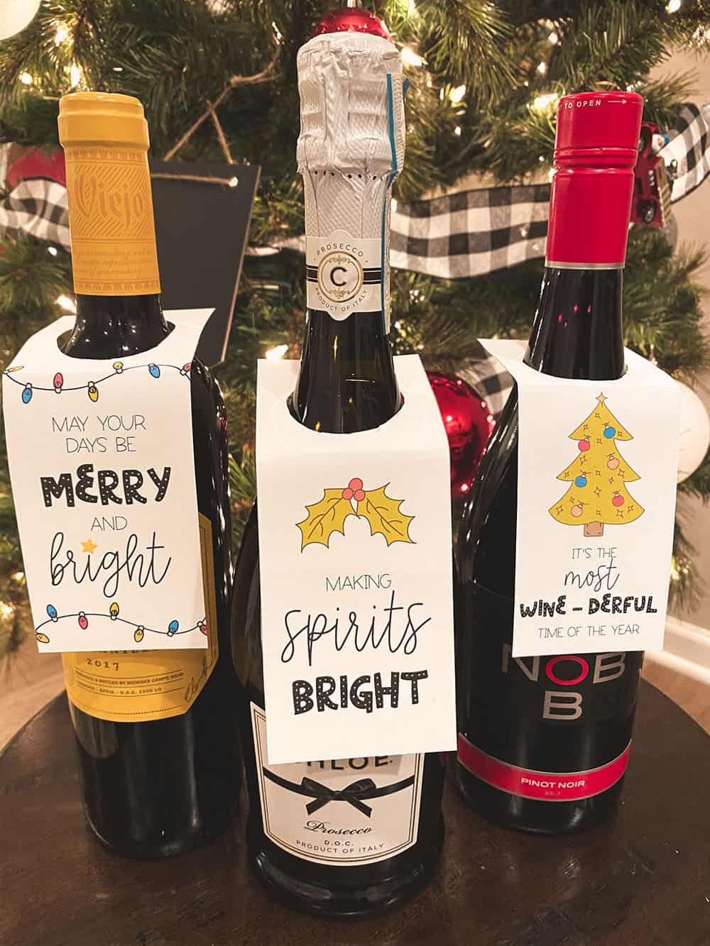 Christmas hang tags for wine and spirits