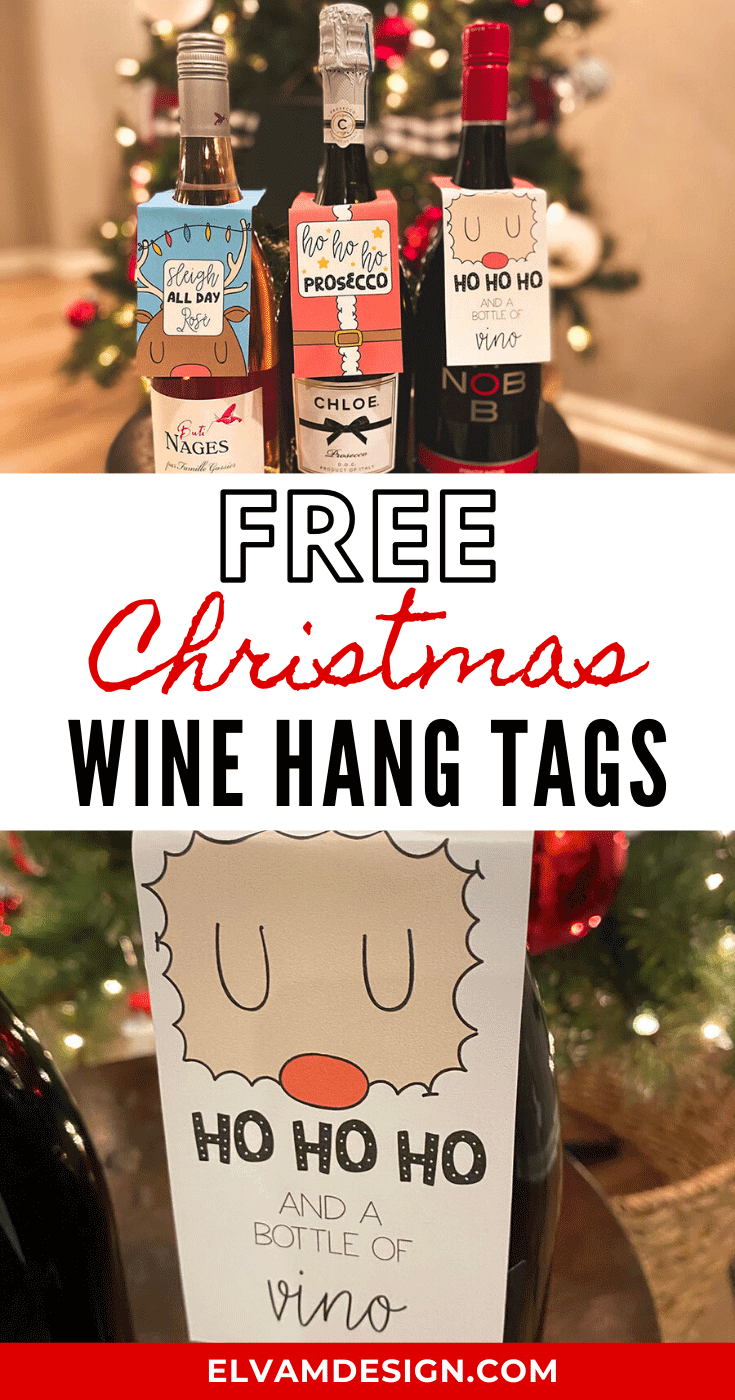 Free Christmas Wine Hang Tags