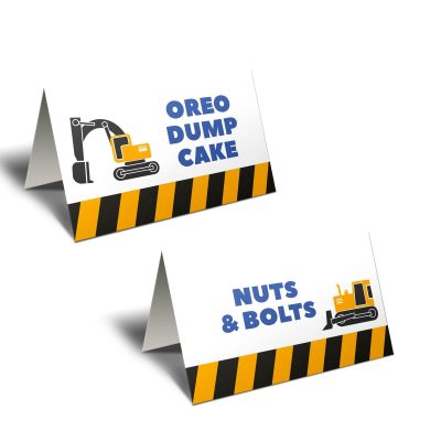 construction party tent cards