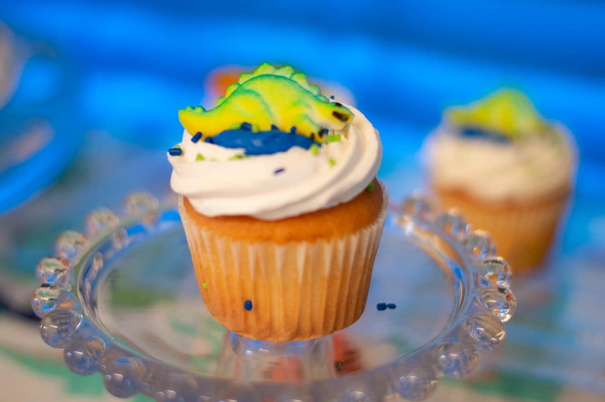 Dinosaur birthday cupcakes