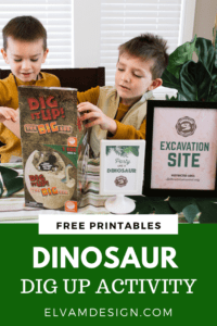 Dinosaur Dig Up Activity with Free Printables - Elva M Design Studio