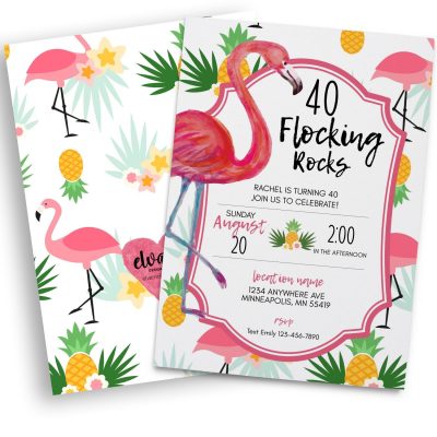 editable Flamingo invite