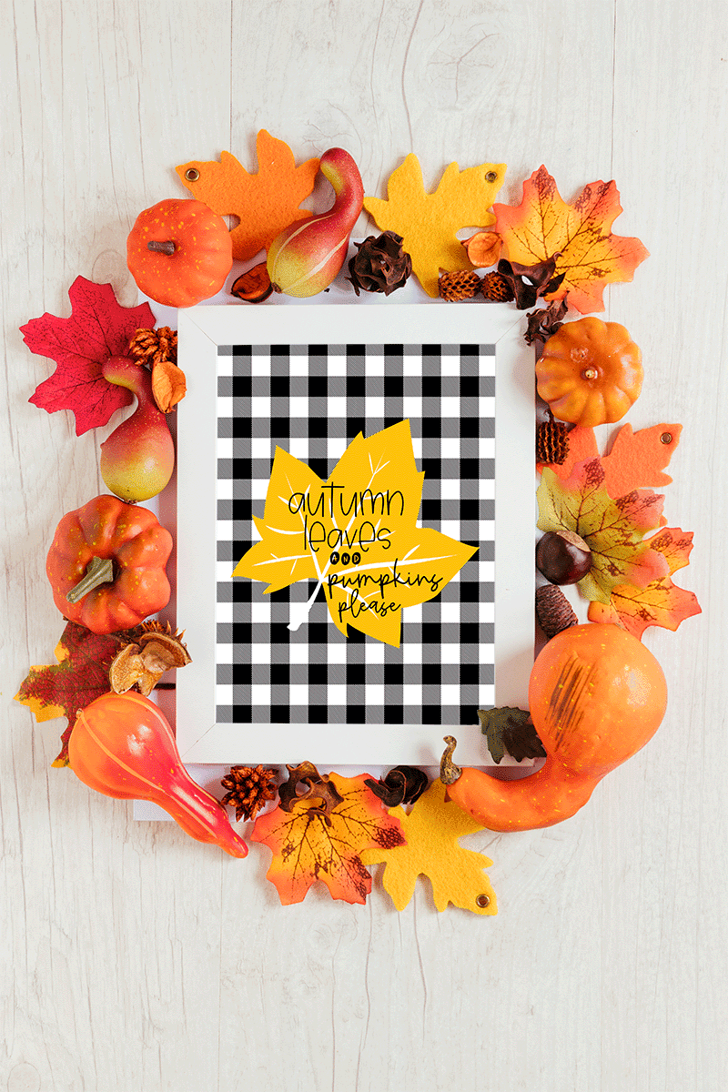 Autumn Leaves and Pumpkins Please Fall Printable