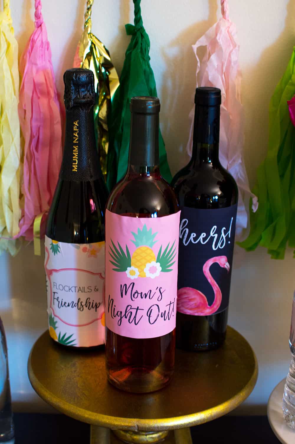 Mom's Night Out Wine Bottle Labels