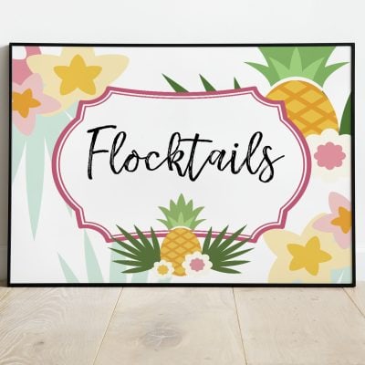 Tropical Flocktails party backdrop