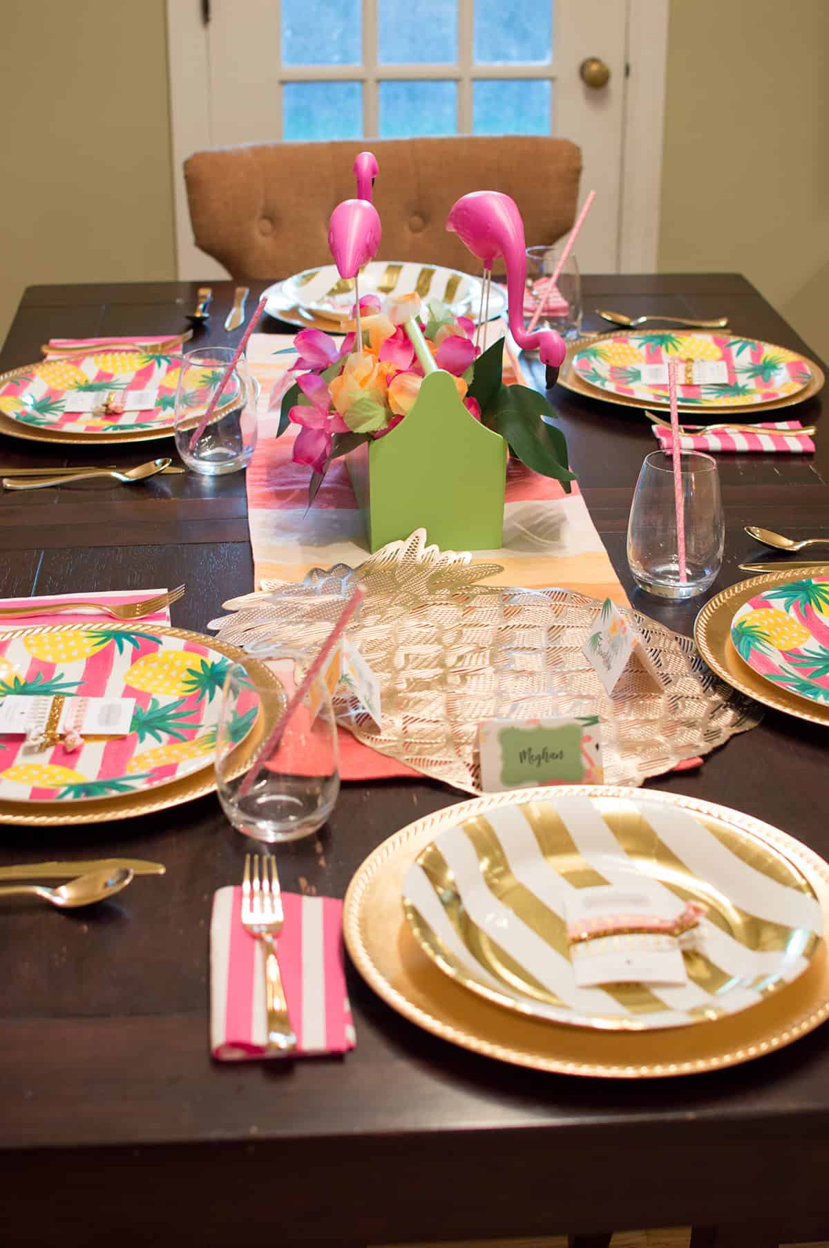 Flocktails and Friendship Tablescape