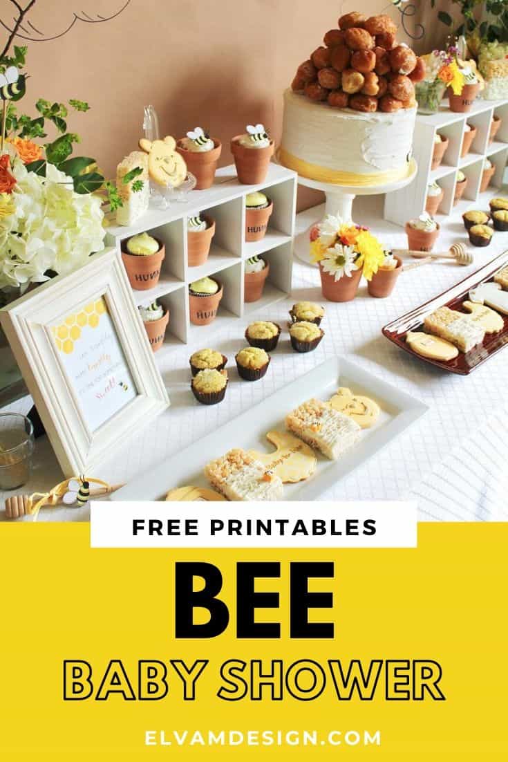 Free Bee Baby Shower Printables - Elva M Design Studio