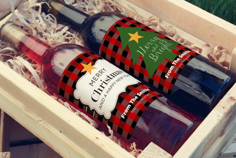 Spread cheer! Free Christmas Wine Labels Download these free Christmas wine labels to personalize a holiday gift