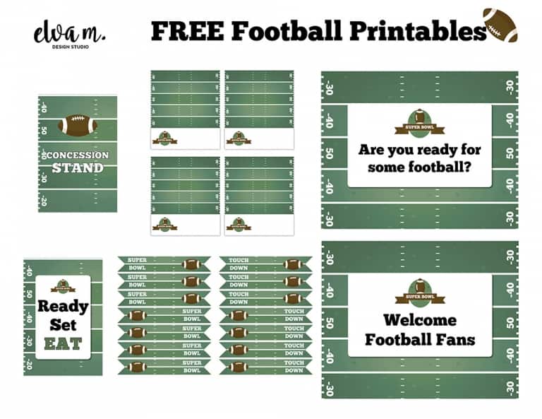 Free Super Bowl Printables - Elva M Design Studio