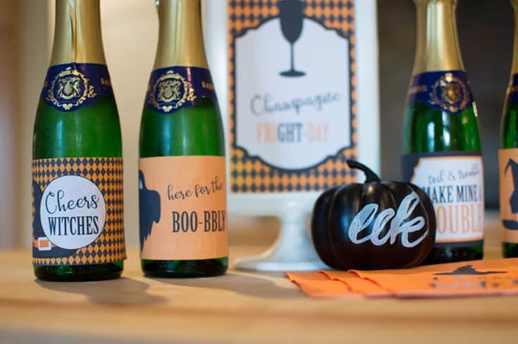 Halloween Mini Wine and Champagne Bottle Labels - Elva M Design Studio