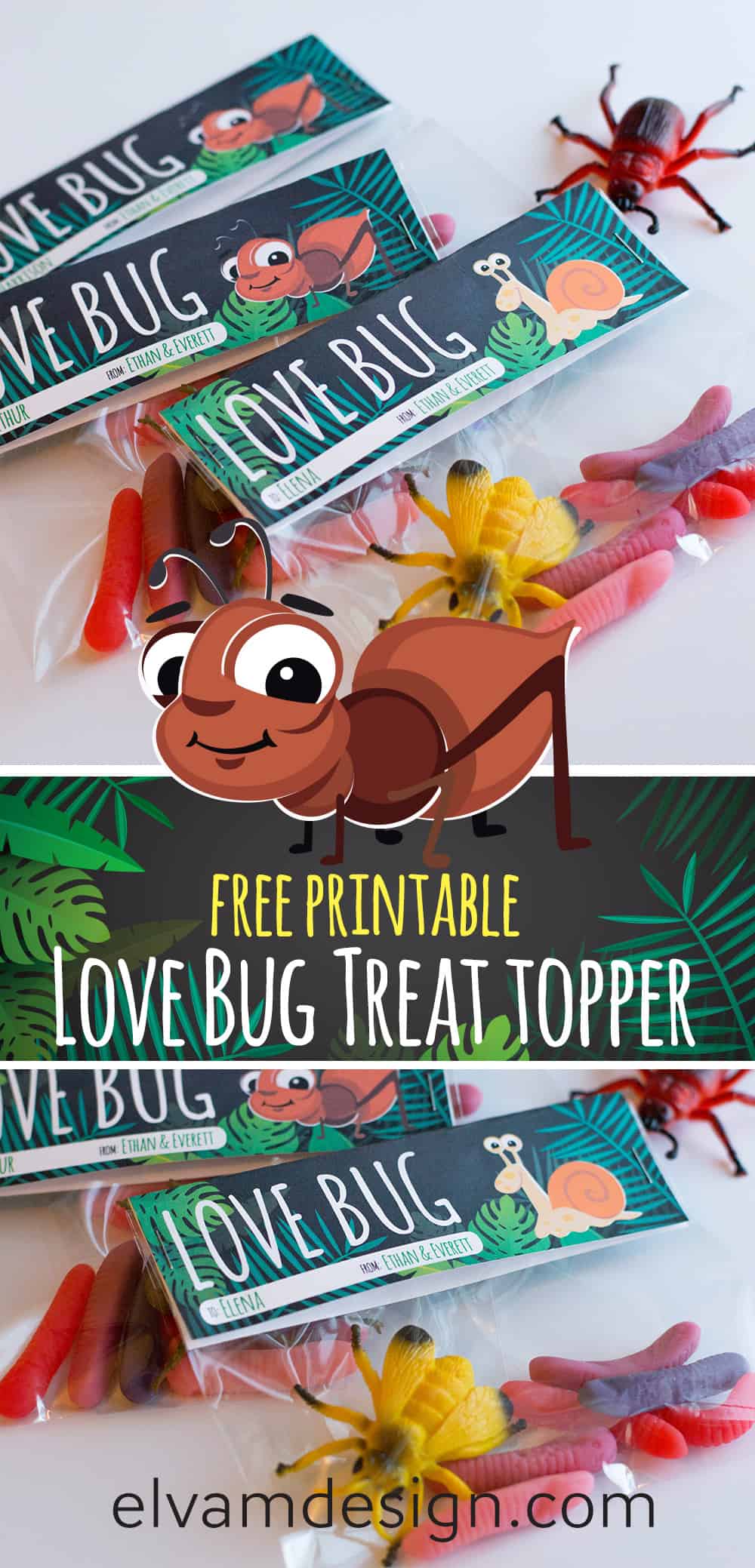 free Love Bug Treat Topper
