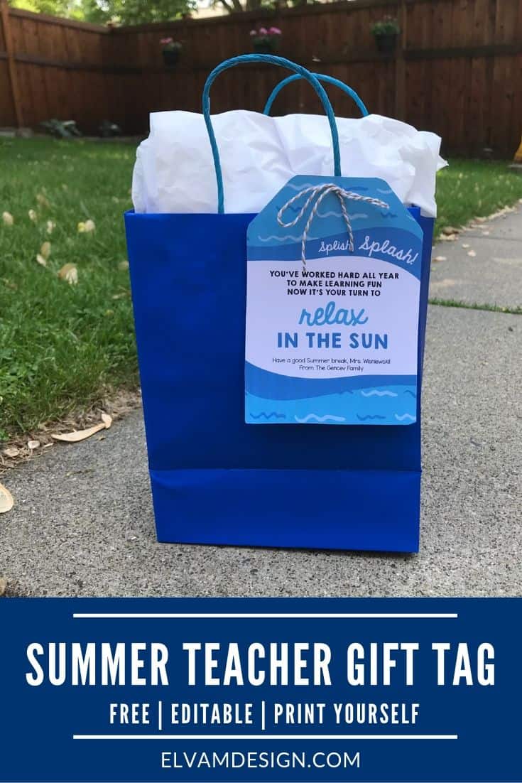 Free Summer Gift Tag for Teachers - Elva M Design Studio