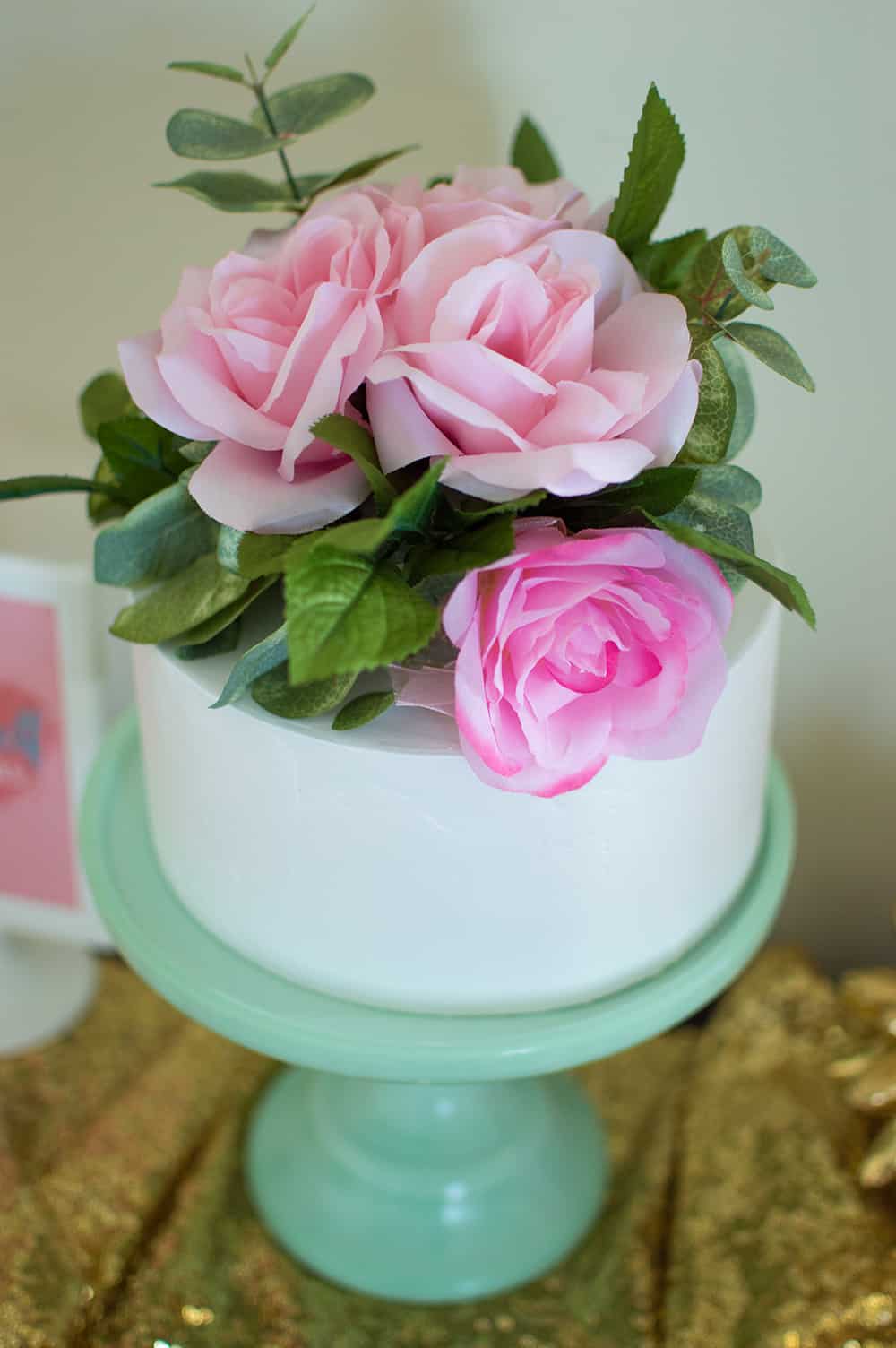 Confection Deception Cake with DIY faux floral cake topper