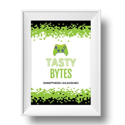 Gamer Party 'Tasty Bytes' 8x10" Sign